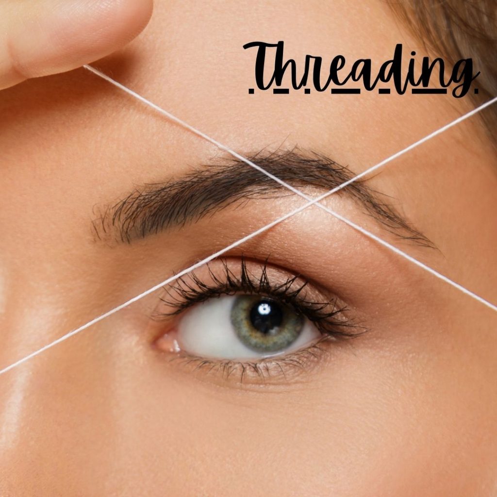 Girl receiving Threading Service at Labes Women Salon - Doorstep Salon Services in jamshedpur
