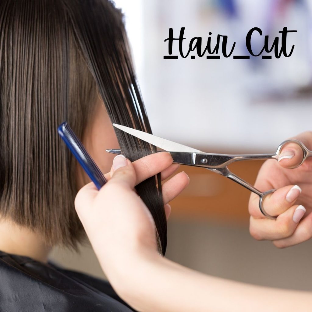 Girl getting a Hair Cut at Labes Women Salon - Doorstep Salon Services in Jamshedpur